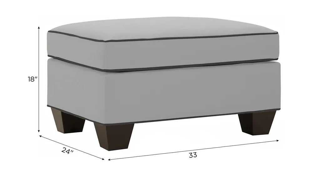 Briarwood Microfiber Ottoman Dimensions