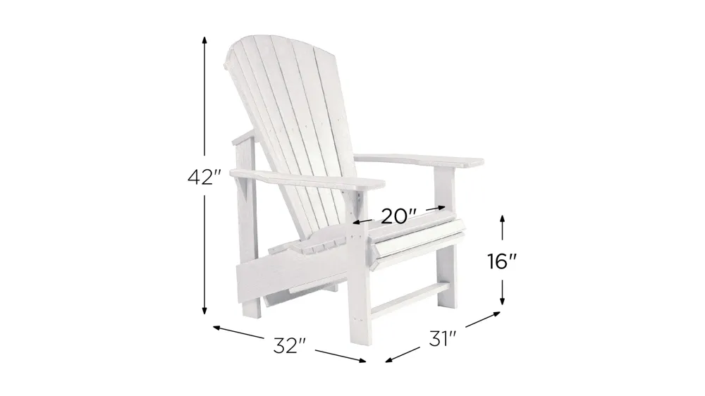 Generation Recycled Outdoor Upright Adirondack Chair Dimensions