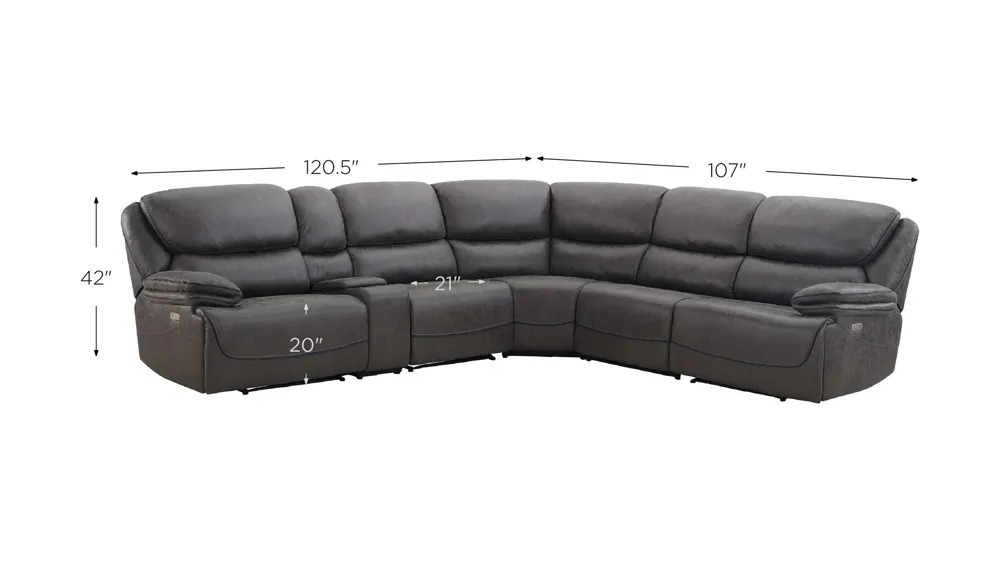 Plaza 6-pc. Sectional Dimensions