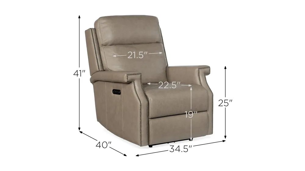 Vaughn Zero Gravity Recliner with Power Headrest Dimensions
