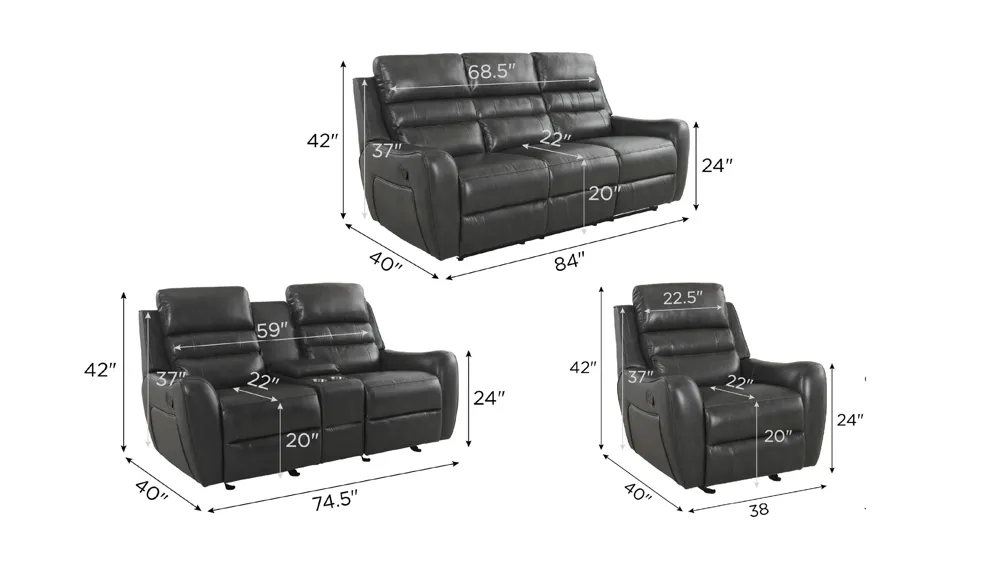 Keegan Living Room Set Dimensions