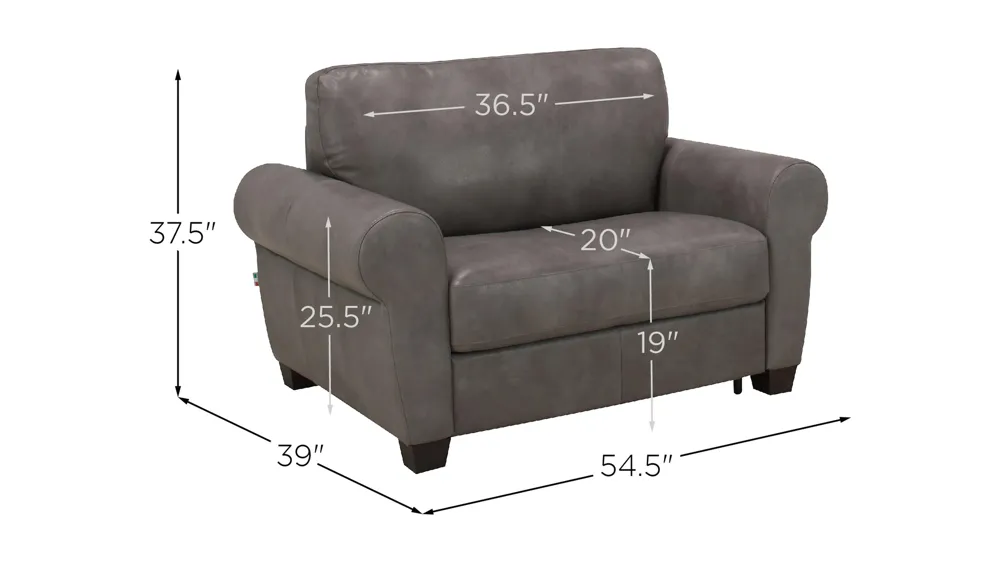Calabria Leather Twin Sleeper Dimensions