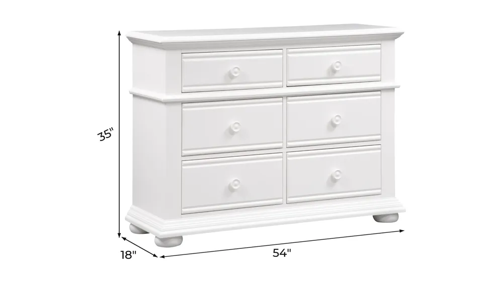 Summer House 6 Drawer Dresser Dimensions