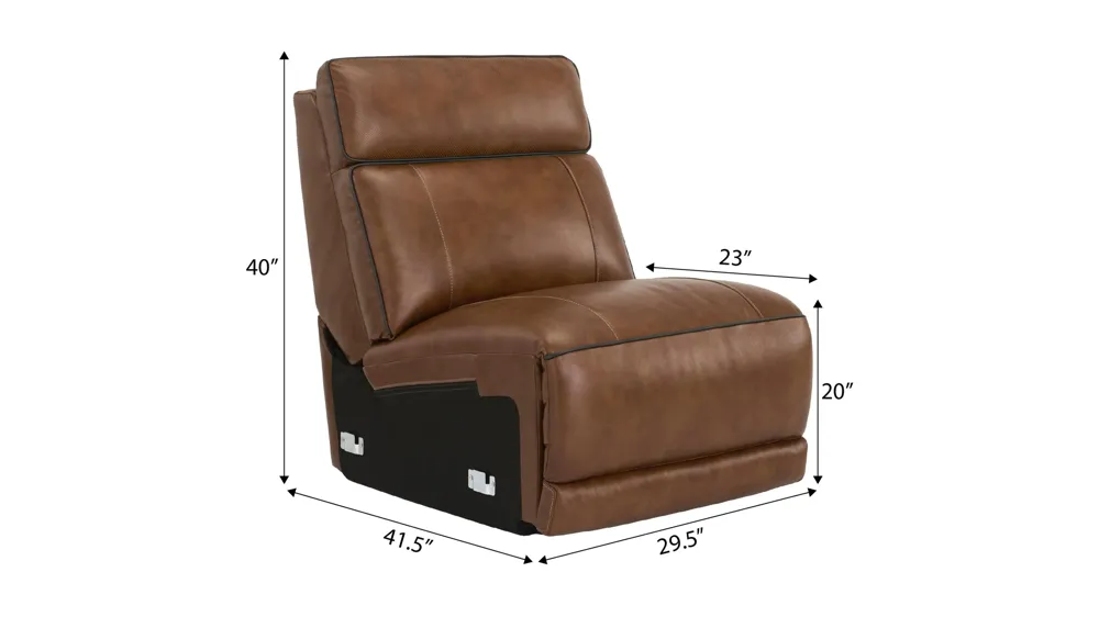 Titan Leather Armless Chair w/Transducer Dimensions