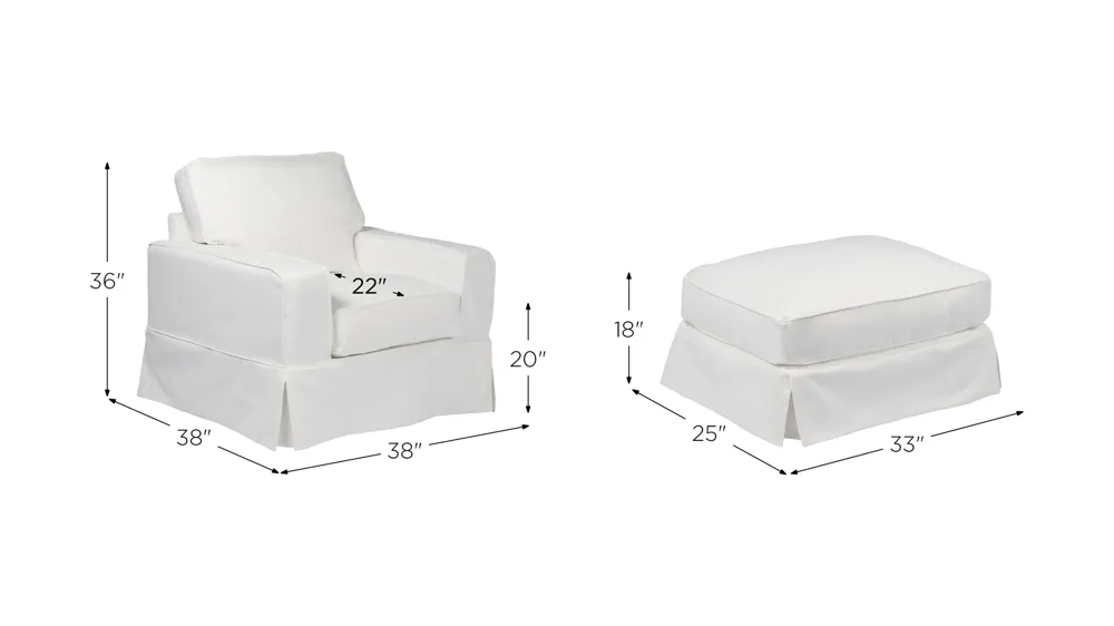 Americana 2-pc. Chair and Ottoman Set Dimensions