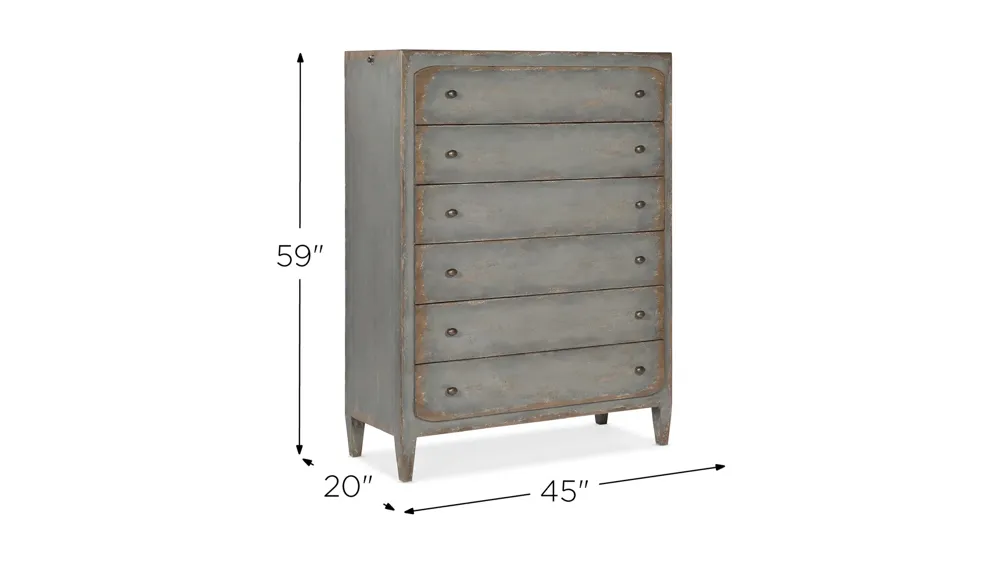 Ciao Bella Six-Drawer Chest Dimensions