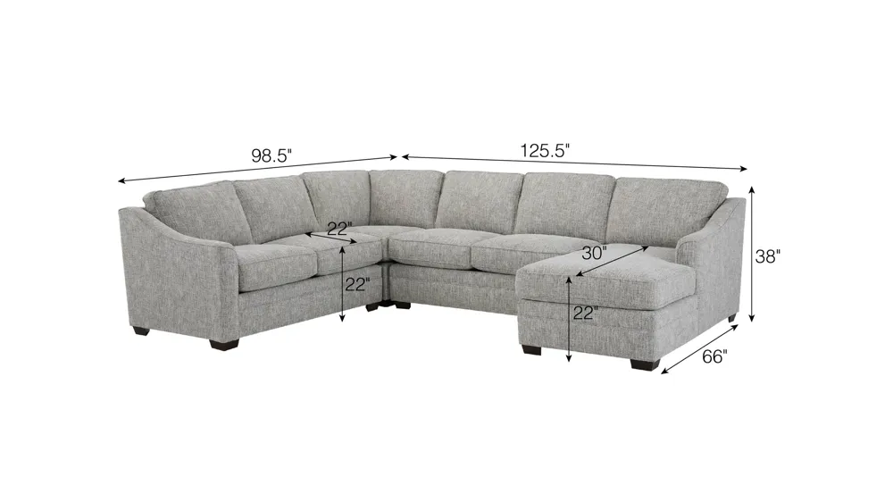 Fairhaven 4-pc. Sectional Dimensions