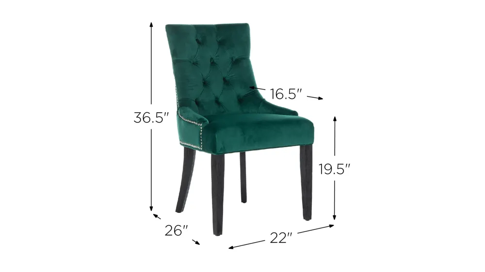 Harlow Tufted Ring Dining Chair - Set of 2 Dimensions