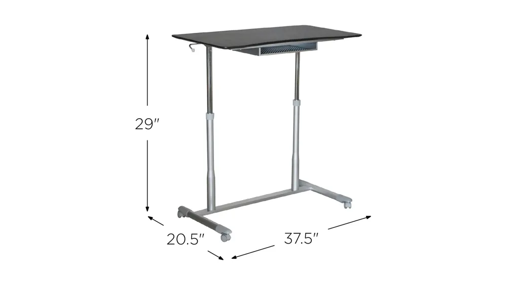Marlin Adjustable Mobile Desk Dimensions