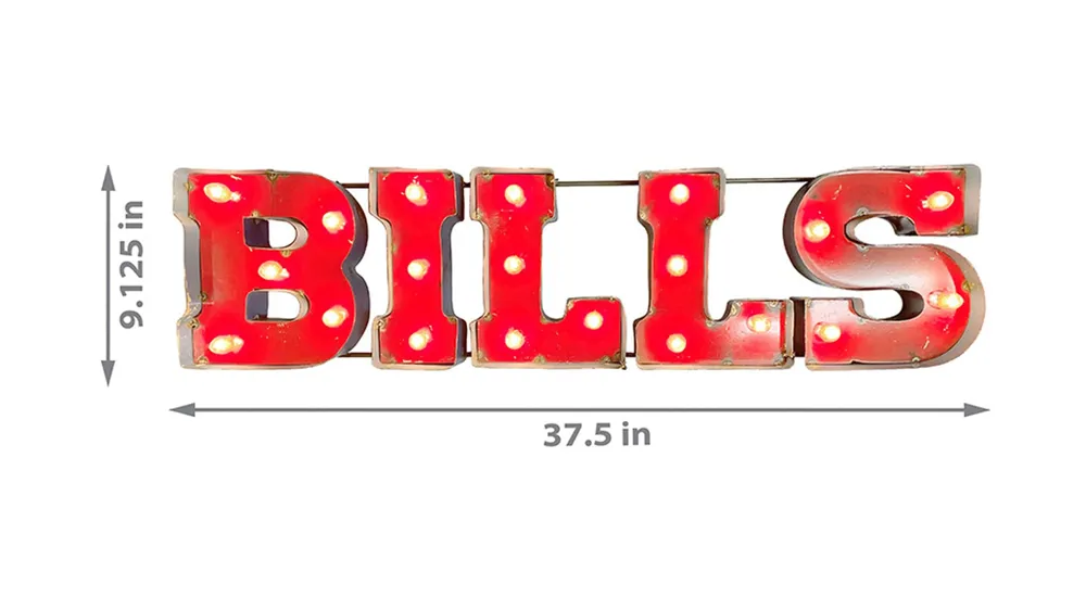 NFL Lighted Recycled Metal Sign Dimensions