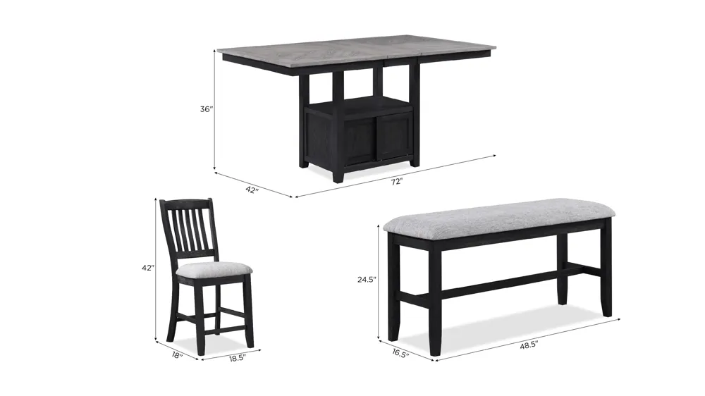 Buford 6-pc. Counter Height Dining Dimensions