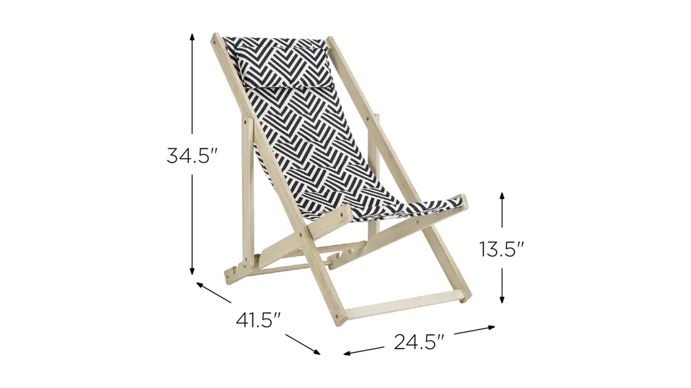 Kendrick Foldable Sling Chair Dimensions