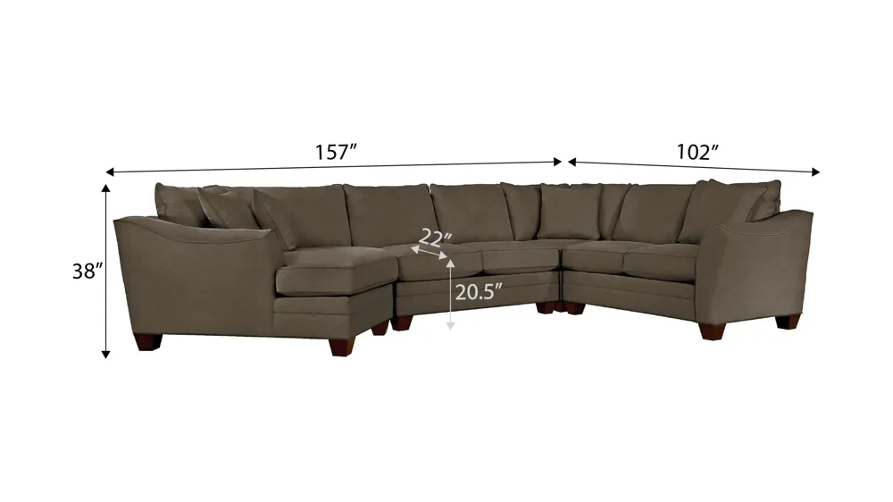 Foresthill 4-pc. Left Hand Cuddler with Loveseat Sectional Sofa Dimensions