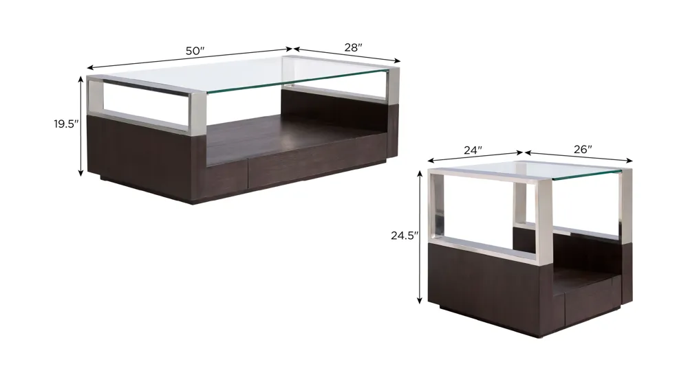 Brighton 3-pc. Occasional Table Set Dimensions