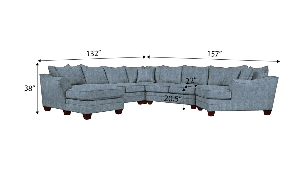 Foresthill 5-pc. Left Hand Facing Sectional Sofa Dimensions