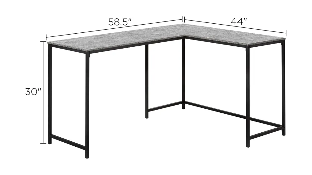 Wylie L-Shaped Computer Desk Dimensions