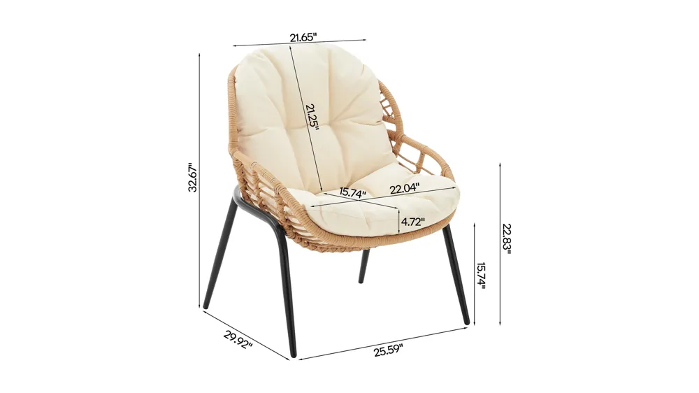 Pine 4 Pc Patio Conversation Set Dimensions