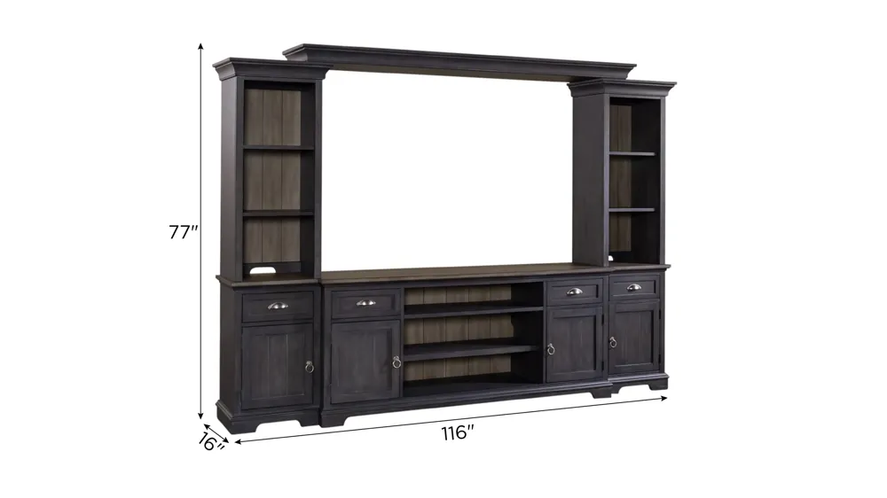 Ocean Isle Entertainment Center w/Piers Dimensions