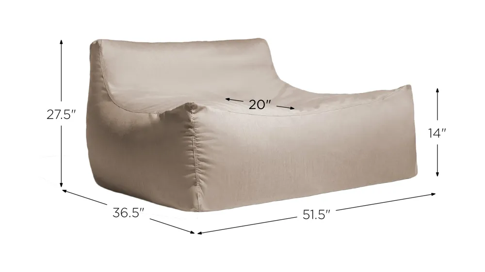 Veridiana Outdoor Bean Bag Loveseat / Modern Patio Sofa Dimensions