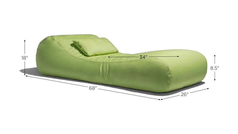 Lunsford Outdoor Bean Bag Sun Lounger with Cover Dimensions