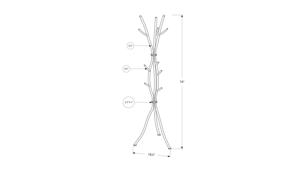 Monarch Specialties Coat Rack Dimensions