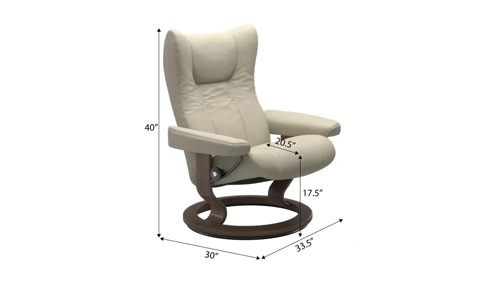 Wing Large Classic Recliner Dimensions