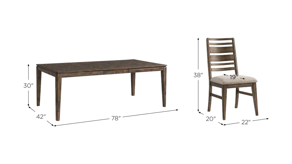 Magna 7-pc. Dining Set Dimensions