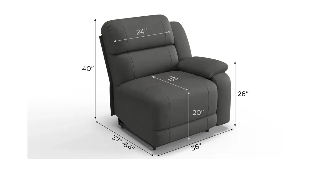 Kerridon  Right Arm Facing Recliner Dimensions