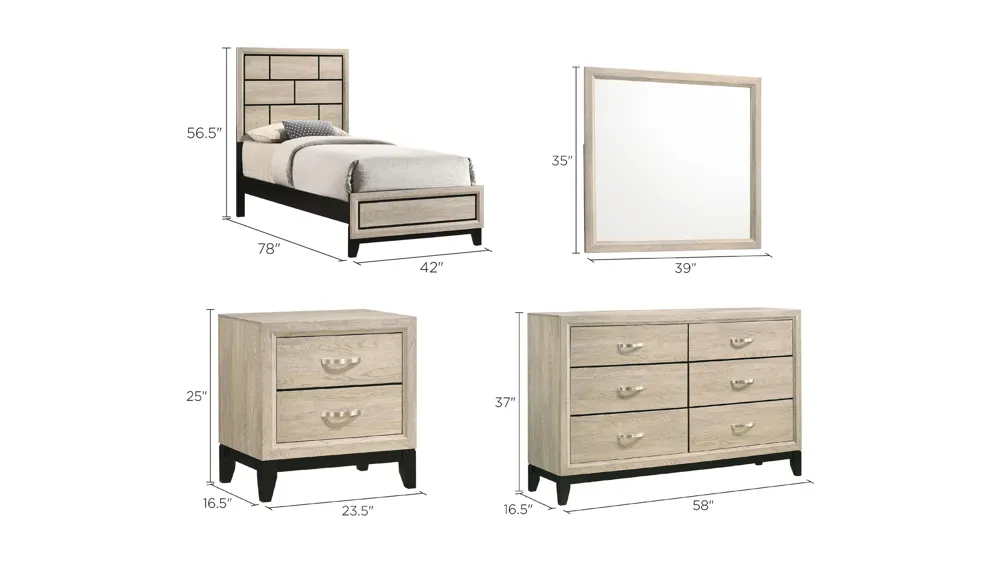 Akerson 4 pc. Panel Bedroom Set Dimensions