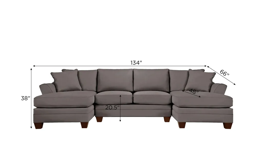 Foresthill 3-pc. Symmetrical Chaise Sectional Sofa Dimensions