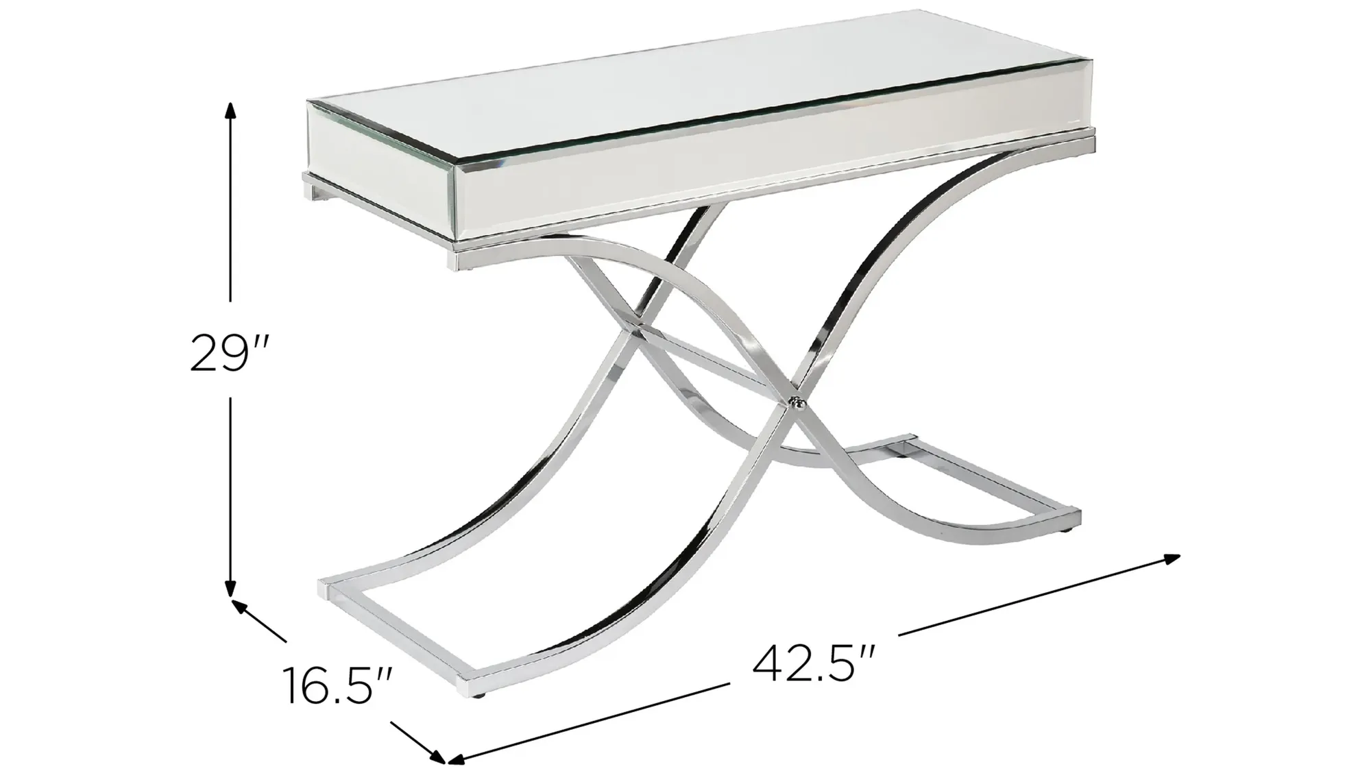 Farrell Chrome/Mirror Console Table