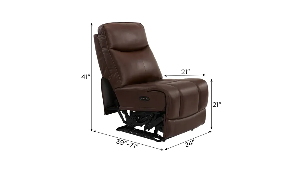 Brooks Armless Dual Power Recliner Dimensions
