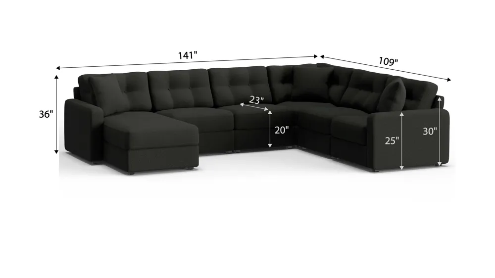 ModularOne 6-pc. Sectional Dimensions