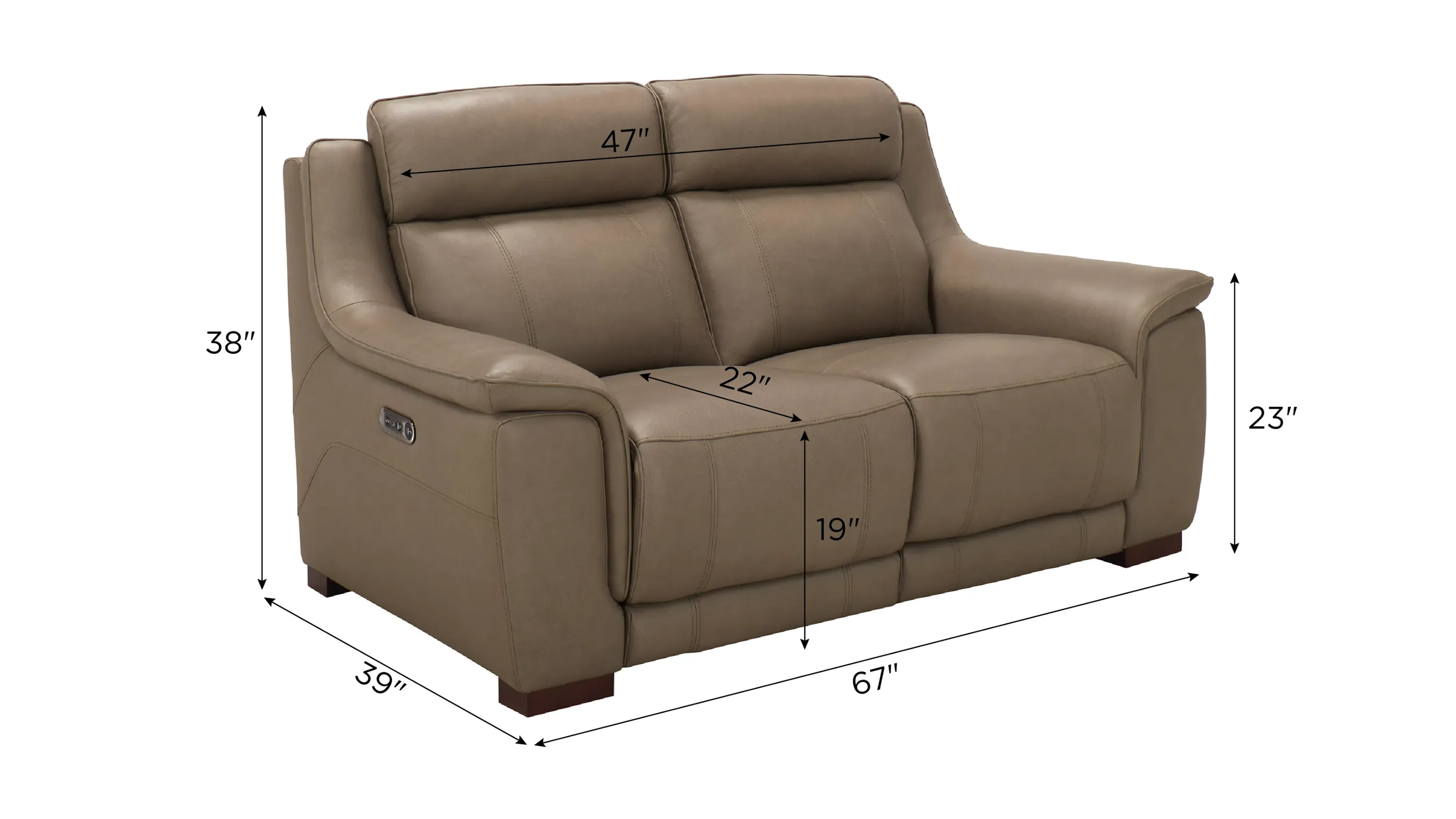 Griffith Power Loveseat w/ Power Headrest | Raymour & Flanigan
