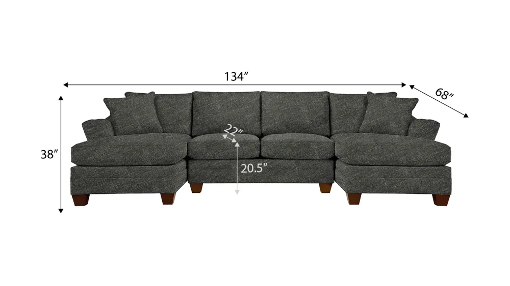 Foresthill 3-pc. Symmetrical Chaise Sectional Sofa Dimensions