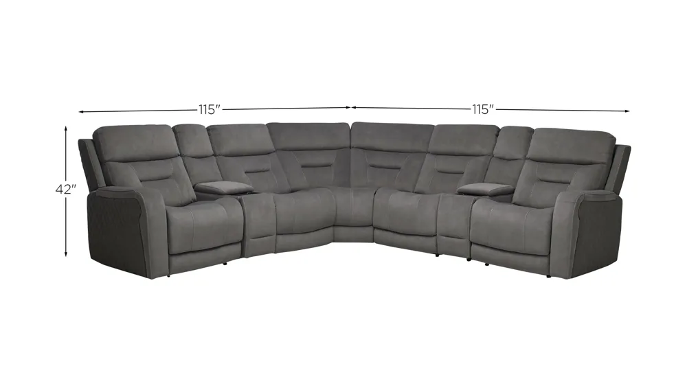 Irving 7-pc. Triple Power Sectional Dimensions