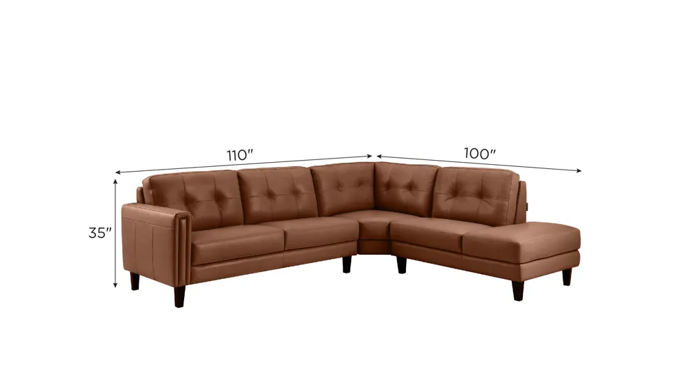 Salerno 3-pc. Sectional Dimensions