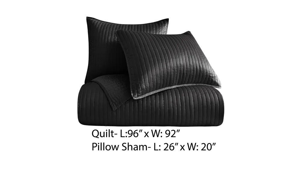 Satin Channel 3-pc. Quilt Set Dimensions