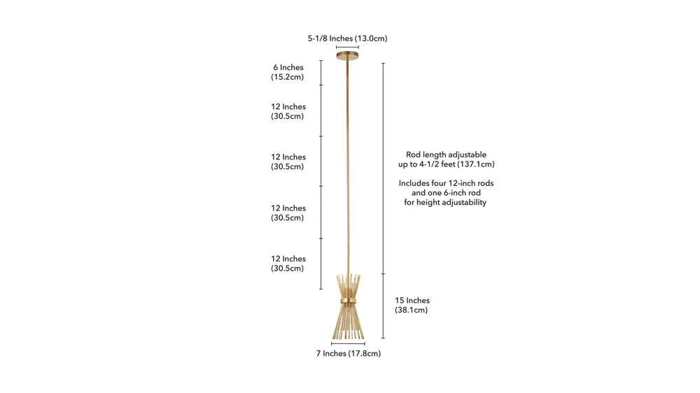 Erica Starburst Pendant Dimensions