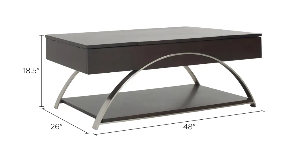 Sloane Rectangular Lift-Top Cocktail Table Dimensions