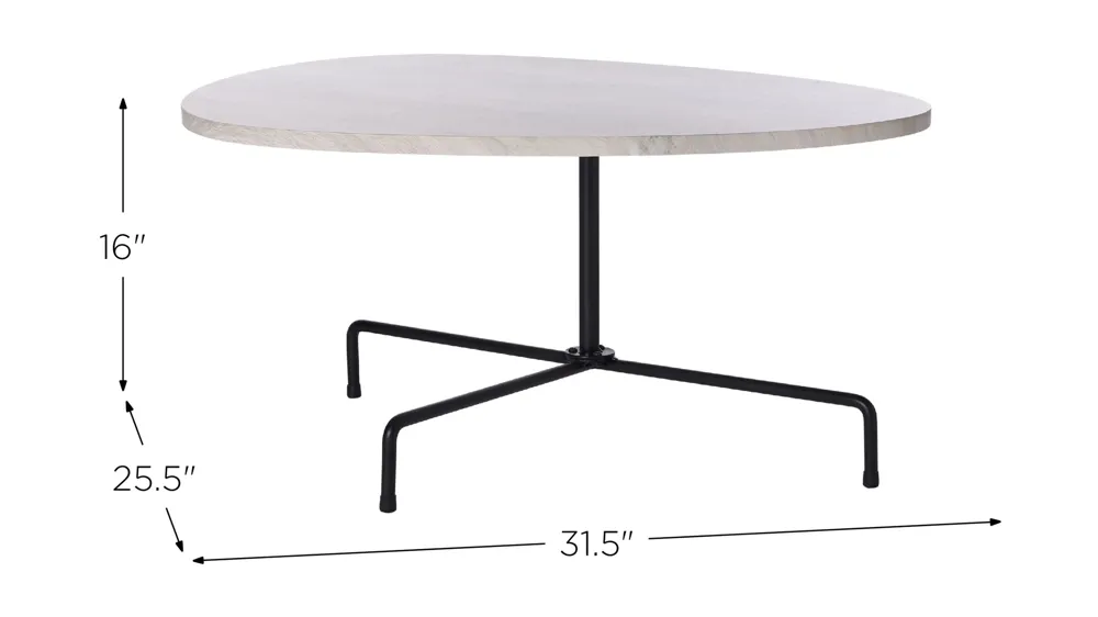 Lenna Tripod Coffee Table Dimensions