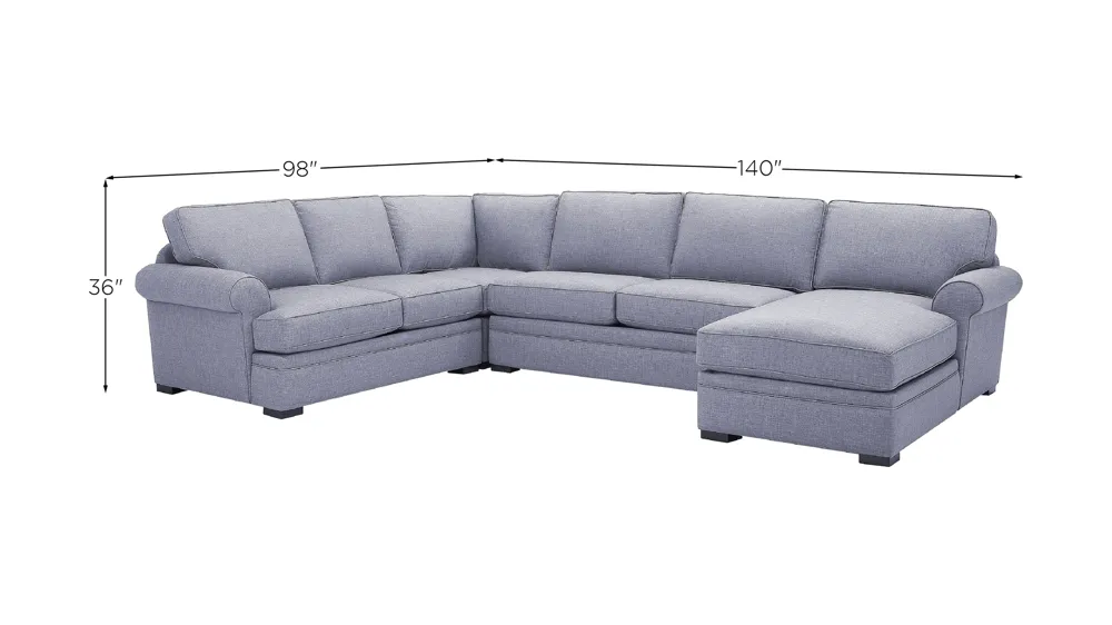 Granger 4-pc. Sectional Sofa Dimensions