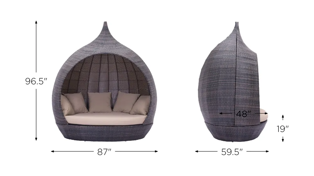 St. Lucia Beach Outdoor Daybed Dimensions