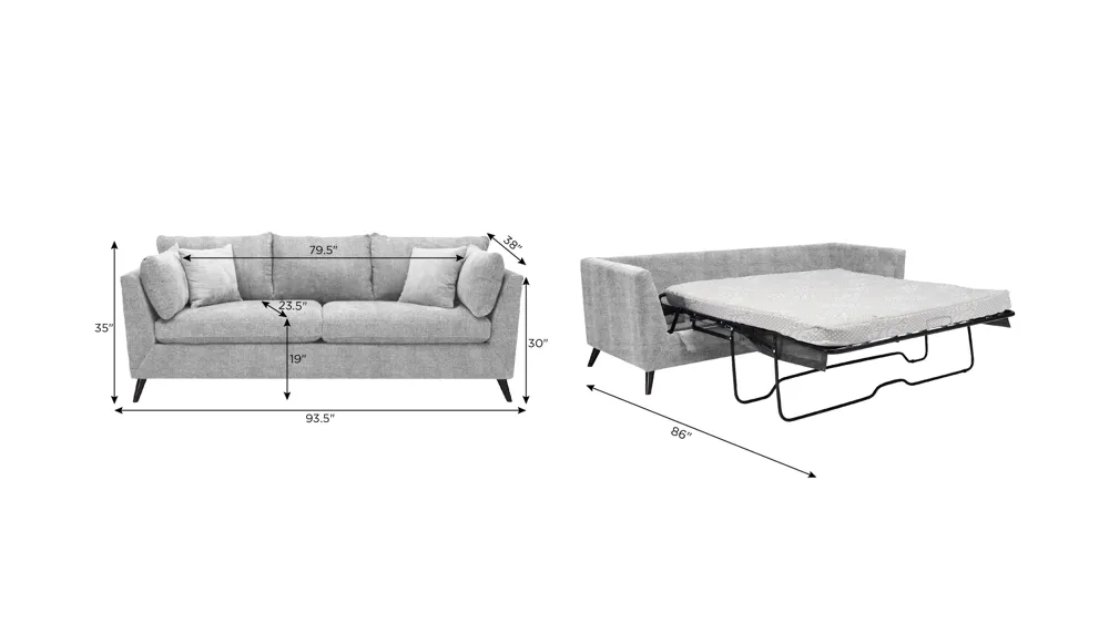 Caruso Queen Sleeper Sofa Dimensions