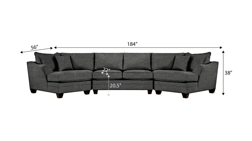 Foresthill 3-pc. Symmetrical Cuddler Sectional Sofa Dimensions