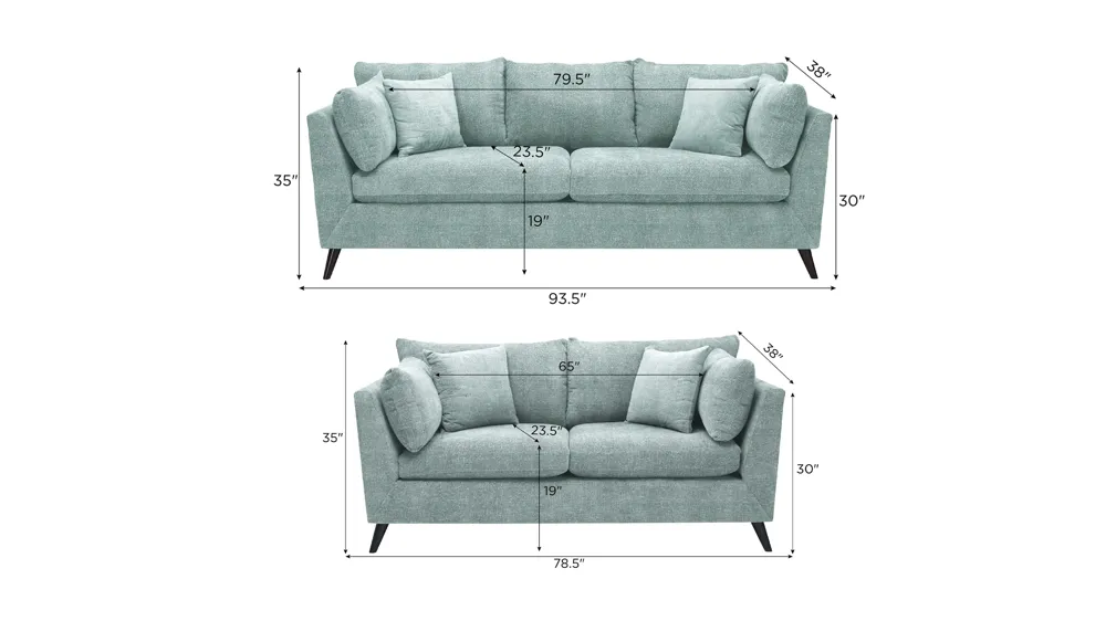 Caruso Living Room Set Dimensions