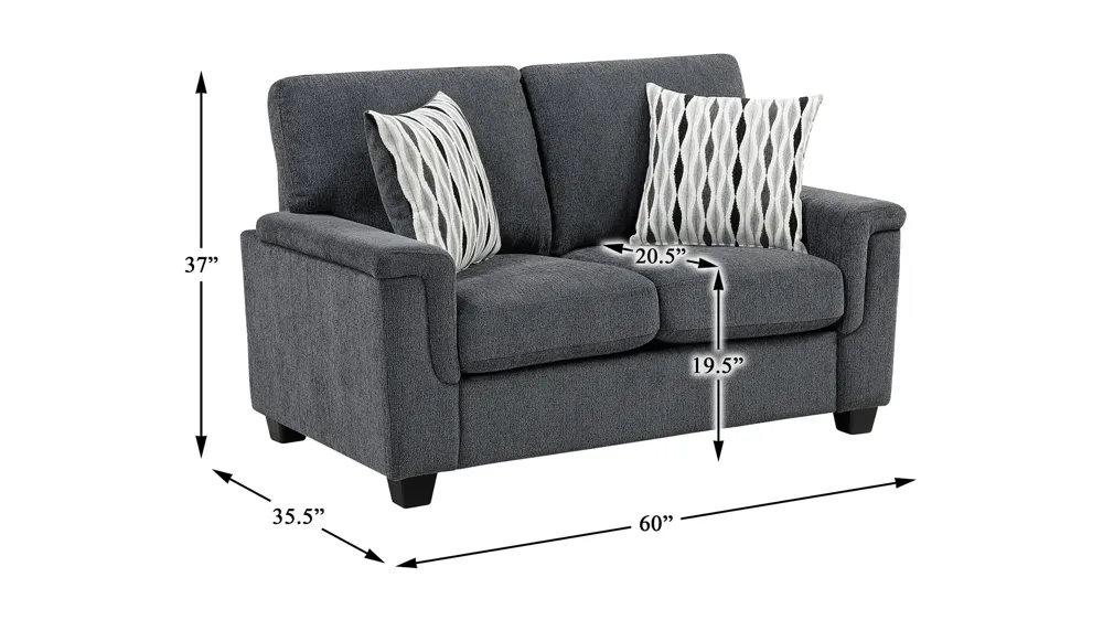 Rubin Loveseat Dimensions