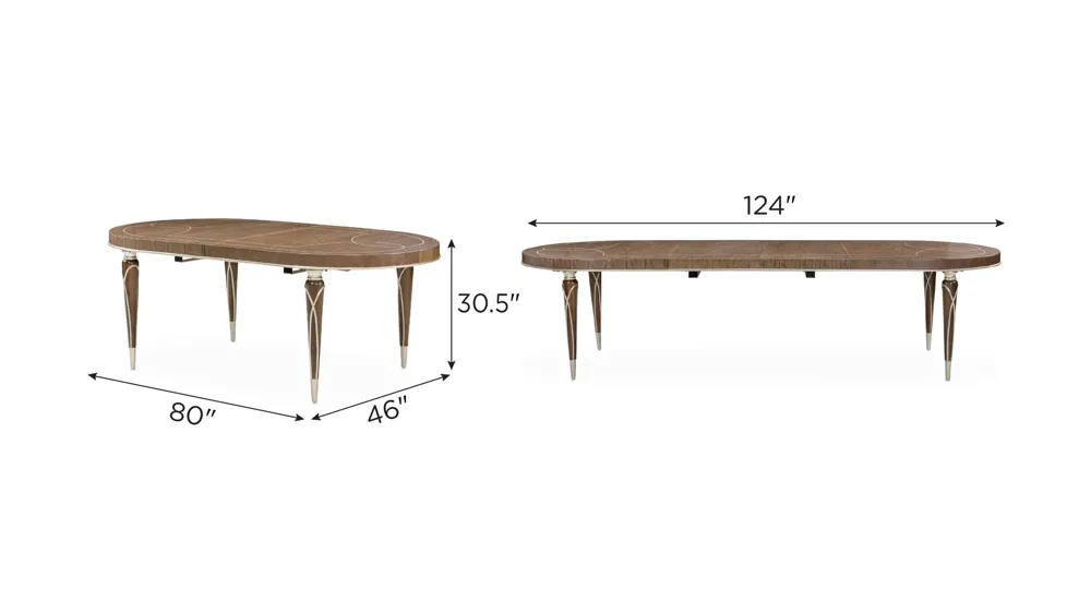Villa Cherie Oval Dining Table Dimensions