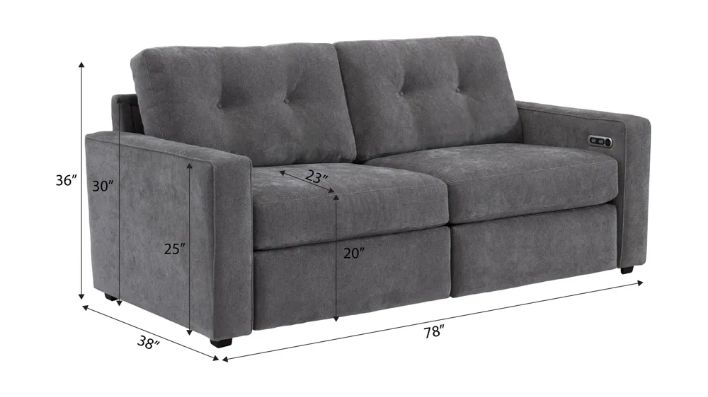 ModularOne 2-pc. Power Loveseat Dimensions