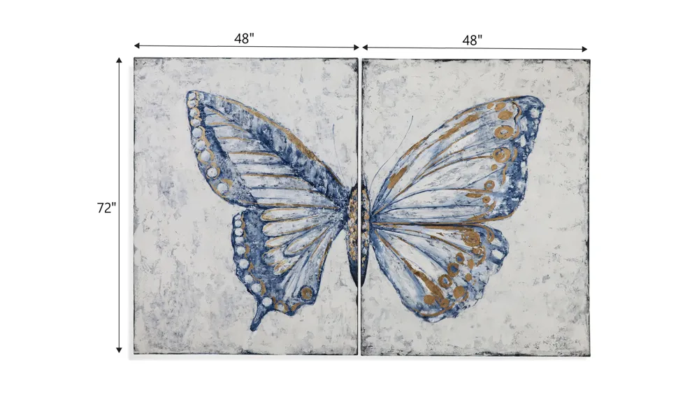Blue Butterfly Canvas Wall Art Dimensions